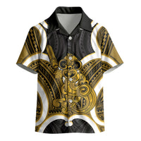 Kowhai Aotearoa Atua Tumatauenga Personalised Kid Hawaiian Shirt Maori God Of War Tiki With Taiaha LT14 - Polynesian Pride