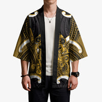 Kowhai Aotearoa Atua Tumatauenga Personalised Kimono Maori God Of War Tiki With Taiaha LT14 - Polynesian Pride
