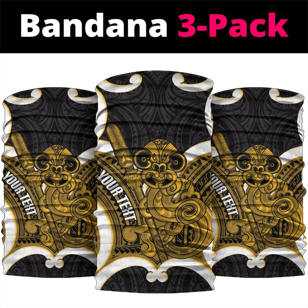 Kowhai Aotearoa Atua Tumatauenga Personalised Neck Gaiter Maori God Of War Tiki With Taiaha LT14 package One Size: 25*50cm Yellow - Polynesian Pride