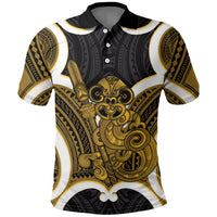 Kowhai Aotearoa Atua Tumatauenga Personalised Polo Shirt Maori God Of War Tiki With Taiaha LT14 Yellow - Polynesian Pride