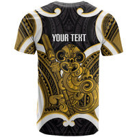 Kowhai Aotearoa Atua Tumatauenga Personalised T Shirt Maori God Of War Tiki With Taiaha LT14 - Polynesian Pride