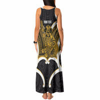 Kowhai Aotearoa Atua Tumatauenga Personalised Tank Maxi Dress Maori God Of War Tiki With Taiaha LT14 - Polynesian Pride