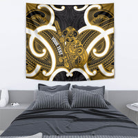 Kowhai Aotearoa Atua Tumatauenga Personalised Tapestry Maori God Of War Tiki With Taiaha LT14 - Polynesian Pride