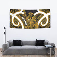 Kowhai Aotearoa Atua Tumatauenga Personalised Tapestry Maori God Of War Tiki With Taiaha LT14 - Polynesian Pride