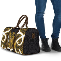 Kowhai Aotearoa Atua Tumatauenga Personalised Travel Bag Maori God Of War Tiki With Taiaha LT14 - Polynesian Pride