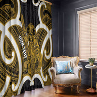 Kowhai Aotearoa Atua Tumatauenga Personalised Window Curtain Maori God Of War Tiki With Taiaha LT14 - Polynesian Pride