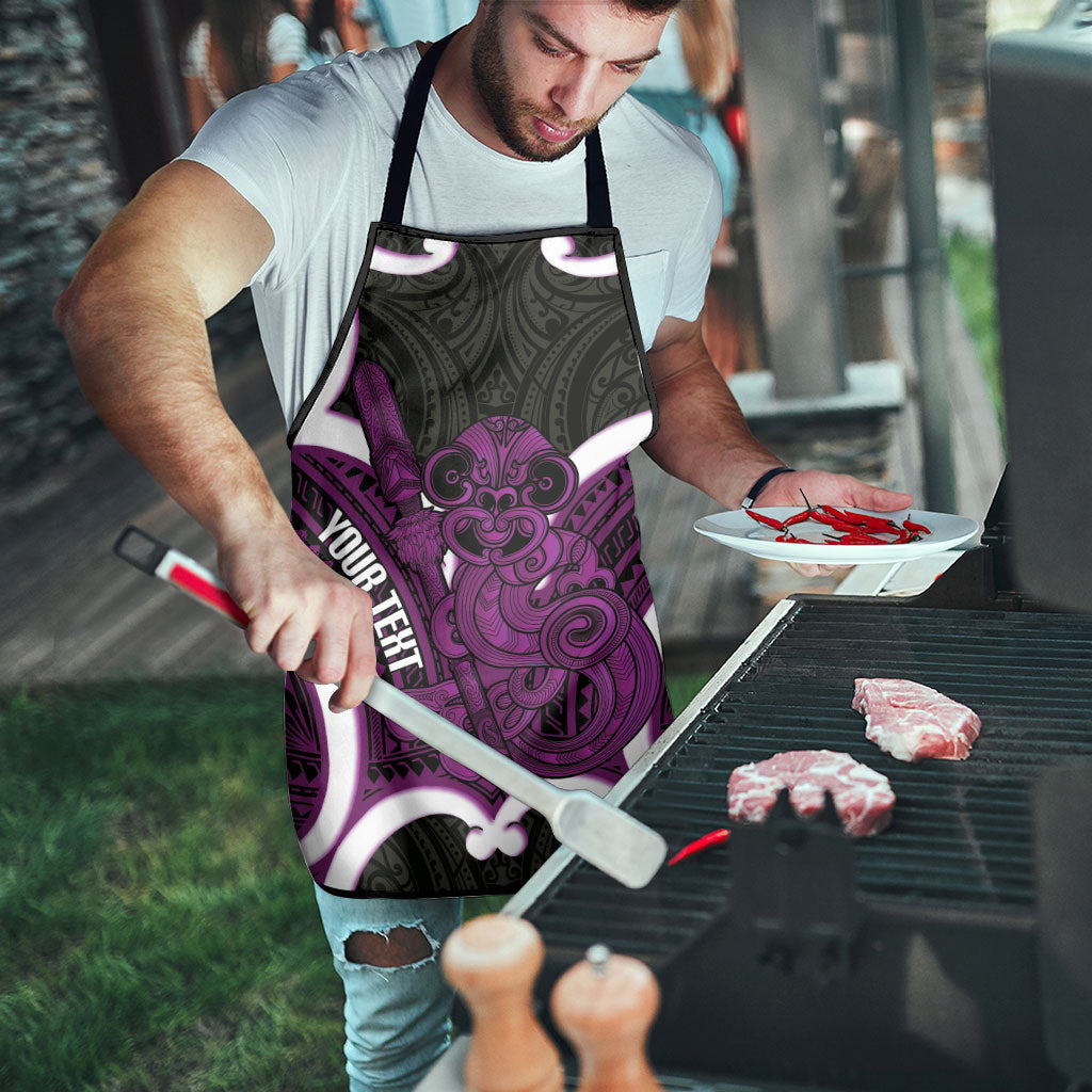 Waiporoporo Aotearoa Atua Tumatauenga Personalised Apron Maori God Of War Tiki With Taiaha LT14 - Polynesian Pride