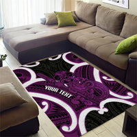 Waiporoporo Aotearoa Atua Tumatauenga Personalised Area Rug Maori God Of War Tiki With Taiaha LT14 - Polynesian Pride
