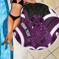 Waiporoporo Aotearoa Atua Tumatauenga Personalised Beach Blanket Maori God Of War Tiki With Taiaha LT14 - Polynesian Pride