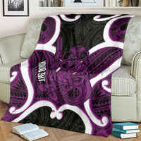 Waiporoporo Aotearoa Atua Tumatauenga Personalised Blanket Maori God Of War Tiki With Taiaha LT14 - Polynesian Pride