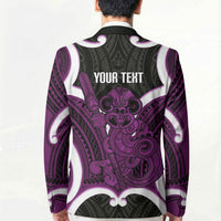 Waiporoporo Aotearoa Atua Tumatauenga Personalised Blazer Maori God Of War Tiki With Taiaha LT14 - Polynesian Pride