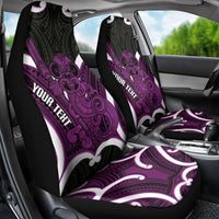 Waiporoporo Aotearoa Atua Tumatauenga Personalised Car Seat Cover Maori God Of War Tiki With Taiaha LT14 - Polynesian Pride