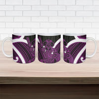 Waiporoporo Aotearoa Atua Tumatauenga Ceramic Mug Maori God Of War Tiki With Taiaha LT14 - Polynesian Pride