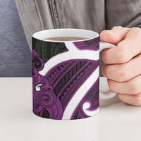 Waiporoporo Aotearoa Atua Tumatauenga Ceramic Mug Maori God Of War Tiki With Taiaha LT14 - Polynesian Pride