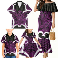 Waiporoporo Aotearoa Atua Tumatauenga Personalised Family Matching Mermaid Dress and Hawaiian Shirt Maori God Of War Tiki With Taiaha LT14 - Polynesian Pride