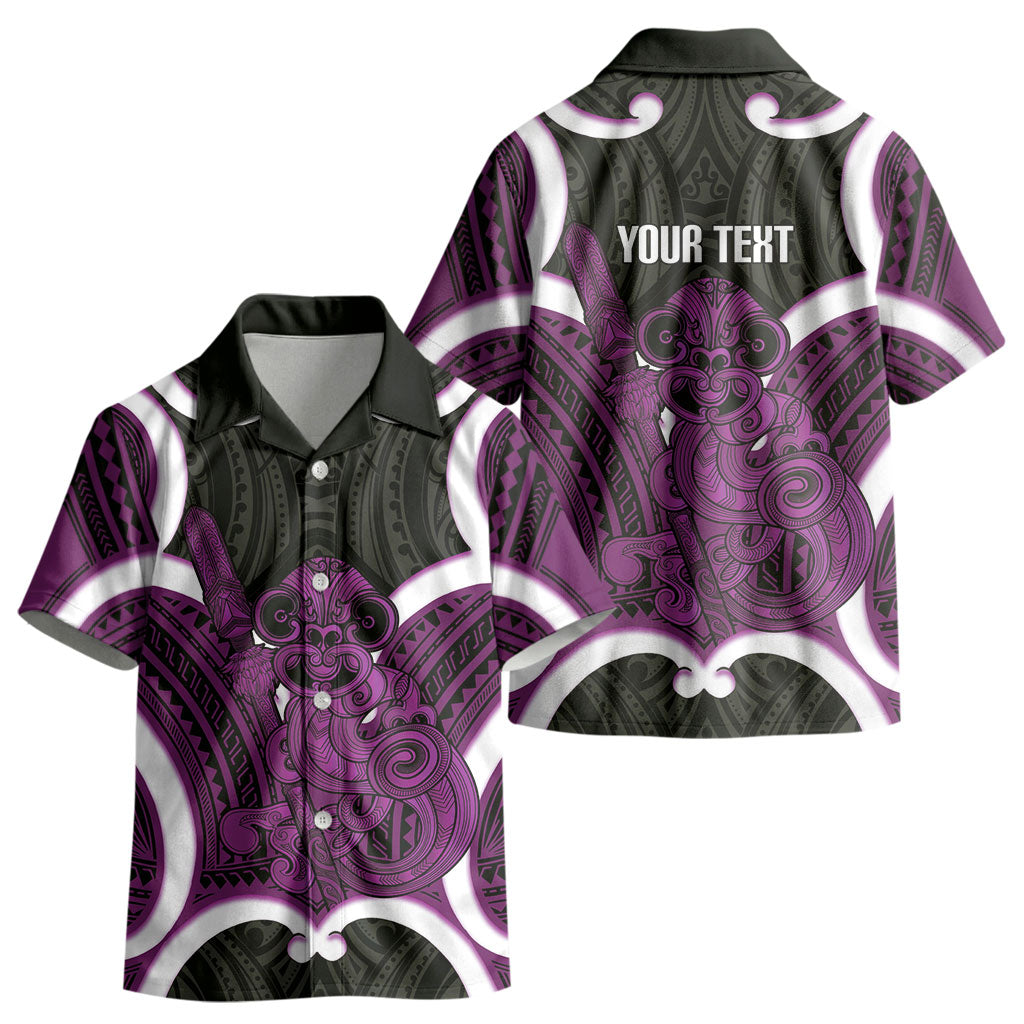 Waiporoporo Aotearoa Atua Tumatauenga Personalised Kid Hawaiian Shirt Maori God Of War Tiki With Taiaha LT14 - Polynesian Pride