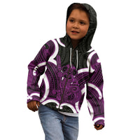 Waiporoporo Aotearoa Atua Tumatauenga Personalised Kid Hoodie Maori God Of War Tiki With Taiaha LT14 - Polynesian Pride