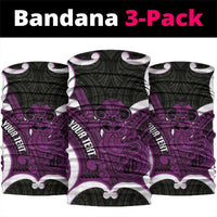 Waiporoporo Aotearoa Atua Tumatauenga Personalised Neck Gaiter Maori God Of War Tiki With Taiaha LT14 package One Size: 25*50cm Purple - Polynesian Pride