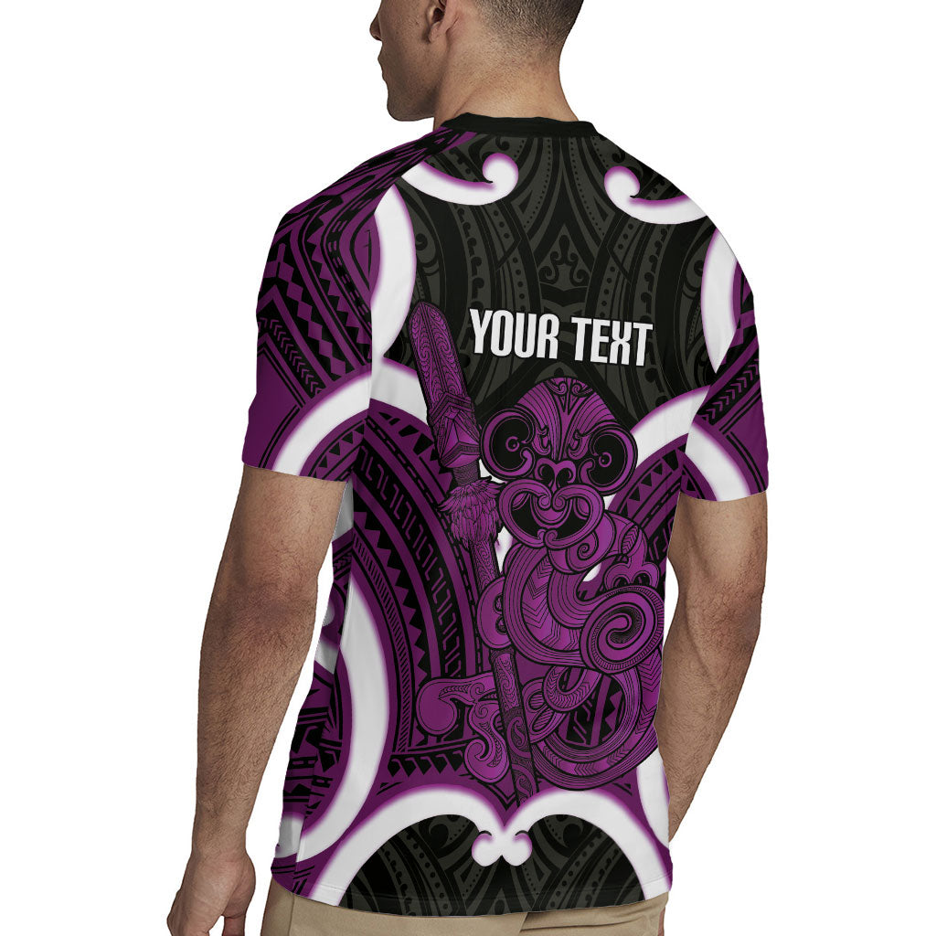 Waiporoporo Aotearoa Atua Tumatauenga Personalised Rugby Jersey Maori God Of War Tiki With Taiaha LT14 - Polynesian Pride