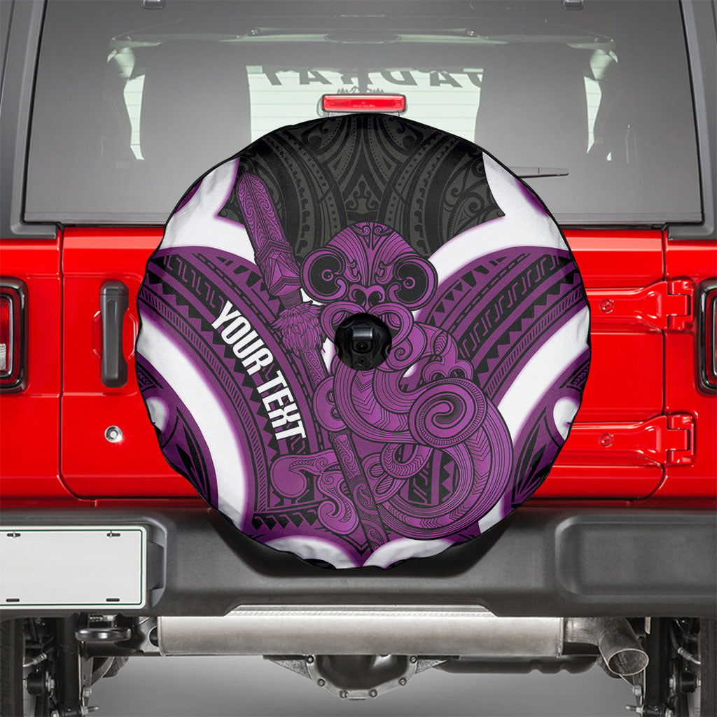 Waiporoporo Aotearoa Atua Tumatauenga Personalised Spare Tire Cover Maori God Of War Tiki With Taiaha LT14 - Polynesian Pride