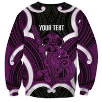 Waiporoporo Aotearoa Atua Tumatauenga Personalised Sweatshirt Maori God Of War Tiki With Taiaha LT14 - Polynesian Pride