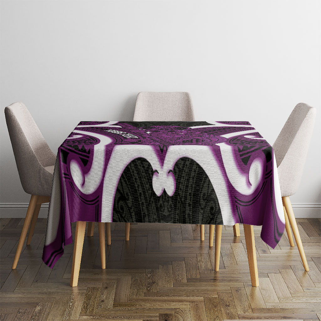 Waiporoporo Aotearoa Atua Tumatauenga Personalised Tablecloth Maori God Of War Tiki With Taiaha LT14 - Polynesian Pride
