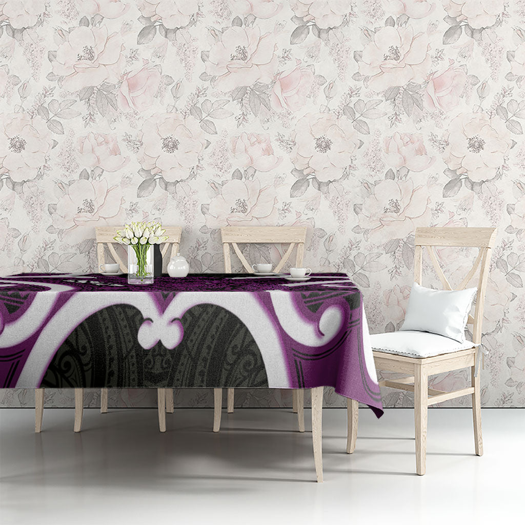 Waiporoporo Aotearoa Atua Tumatauenga Personalised Tablecloth Maori God Of War Tiki With Taiaha LT14 - Polynesian Pride