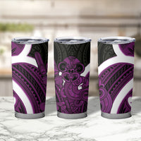 Waiporoporo Aotearoa Atua Tumatauenga Tumbler Cup Maori God Of War Tiki With Taiaha LT14 - Polynesian Pride
