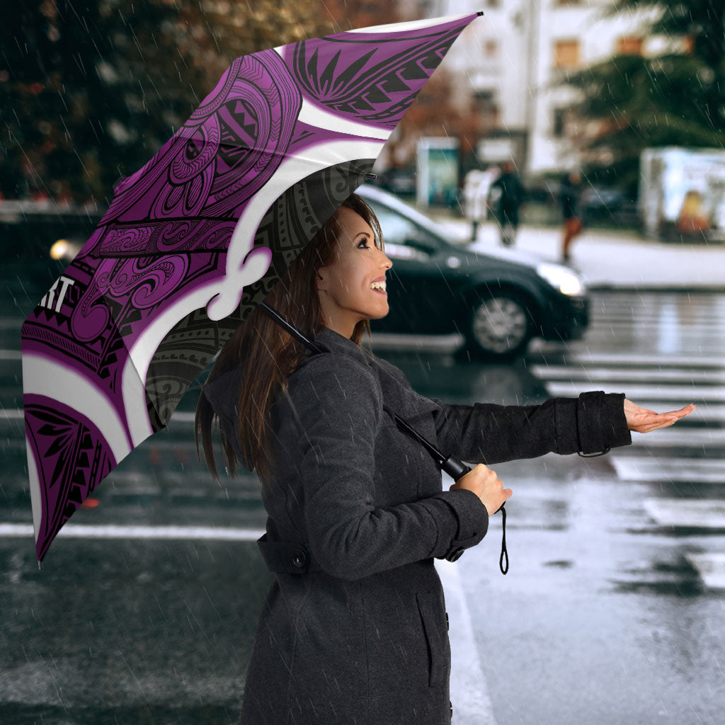 Waiporoporo Aotearoa Atua Tumatauenga Personalised Umbrella Maori God Of War Tiki With Taiaha LT14 - Polynesian Pride