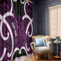 Waiporoporo Aotearoa Atua Tumatauenga Personalised Window Curtain Maori God Of War Tiki With Taiaha LT14 - Polynesian Pride