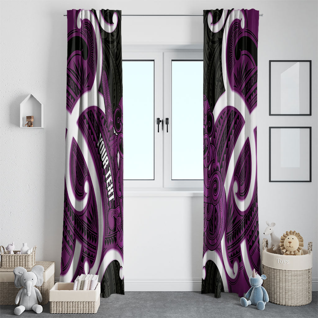 Waiporoporo Aotearoa Atua Tumatauenga Personalised Window Curtain Maori God Of War Tiki With Taiaha LT14 - Polynesian Pride