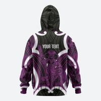 Waiporoporo Aotearoa Atua Tumatauenga Personalised Zip Hoodie Maori God Of War Tiki With Taiaha LT14 - Polynesian Pride