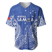 Custom Manu Samoa Rugby 2024 Baseball Jersey Go Champions Samoan Tattoo LT14 Blue - Polynesian Pride