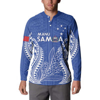 Custom Manu Samoa Rugby 2024 Button Sweatshirt Go Champions Samoan Tattoo