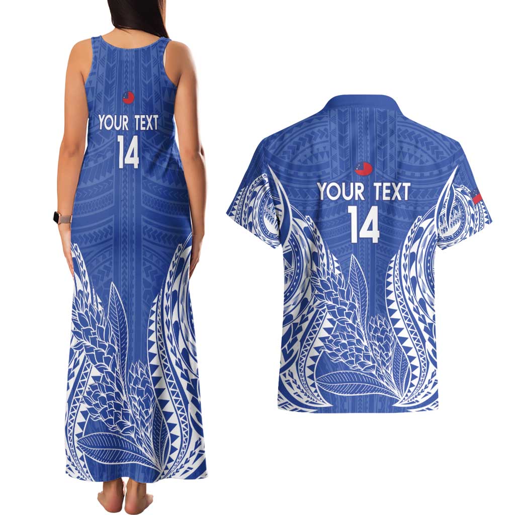 Custom Manu Samoa Rugby 2024 Couples Matching Tank Maxi Dress and Hawaiian Shirt Go Champions Samoan Tattoo LT14 - Polynesian Pride