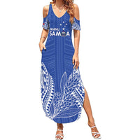 Custom Manu Samoa Rugby 2024 Family Matching Summer Maxi Dress and Hawaiian Shirt Go Champions Samoan Tattoo