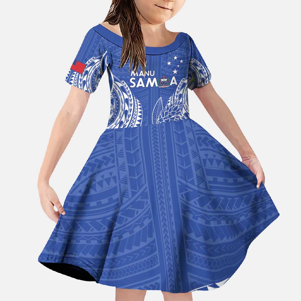 Custom Manu Samoa Rugby 2024 Family Matching Tank Maxi Dress and Hawaiian Shirt Go Champions Samoan Tattoo