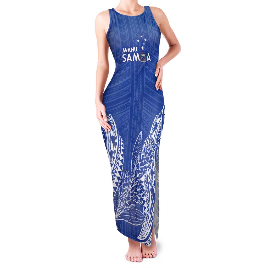 Custom Manu Samoa Rugby 2024 Family Matching Tank Maxi Dress and Hawaiian Shirt Go Champions Samoan Tattoo