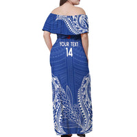 Custom Manu Samoa Rugby 2024 Off Shoulder Maxi Dress Go Champions Samoan Tattoo LT14 - Polynesian Pride