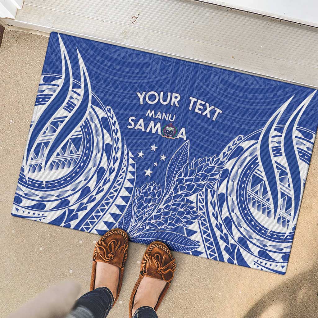 Custom Manu Samoa Rugby 2024 Rubber Doormat Go Champions Samoan Tattoo LT14 - Polynesian Pride