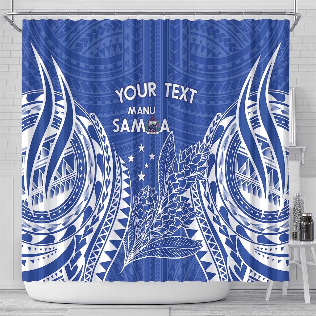 Custom Manu Samoa Rugby 2024 Shower Curtain Go Champions Samoan Tattoo