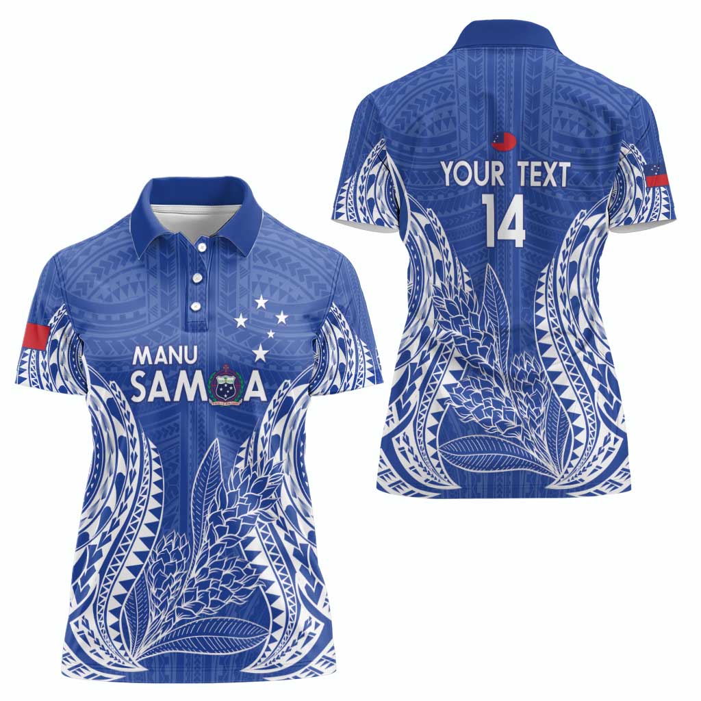 Custom Manu Samoa Rugby 2024 Women Polo Shirt Go Champions Samoan Tattoo LT14 - Polynesian Pride