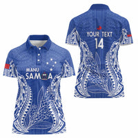 Custom Manu Samoa Rugby 2024 Women Polo Shirt Go Champions Samoan Tattoo LT14 - Polynesian Pride