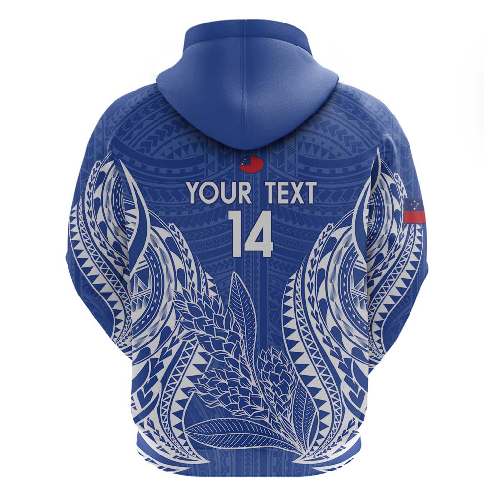Custom Manu Samoa Rugby 2024 Zip Hoodie Go Champions Samoan Tattoo