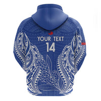 Custom Manu Samoa Rugby 2024 Zip Hoodie Go Champions Samoan Tattoo