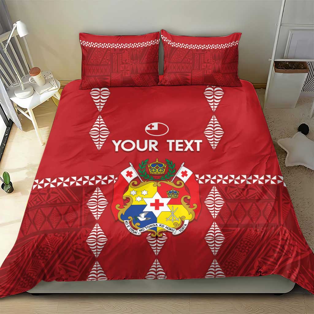 Custom Tonga Rugby 2024 Bedding Set Go Champions Ikale Tahi Ngatu Pattern LT14 - Polynesian Pride