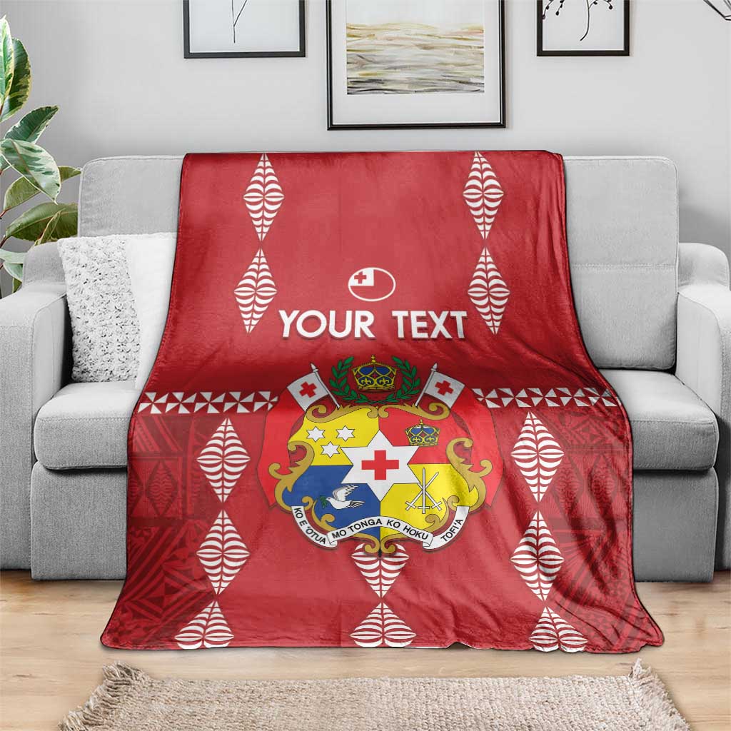 Custom Tonga Rugby 2024 Blanket Go Champions Ikale Tahi Ngatu Pattern