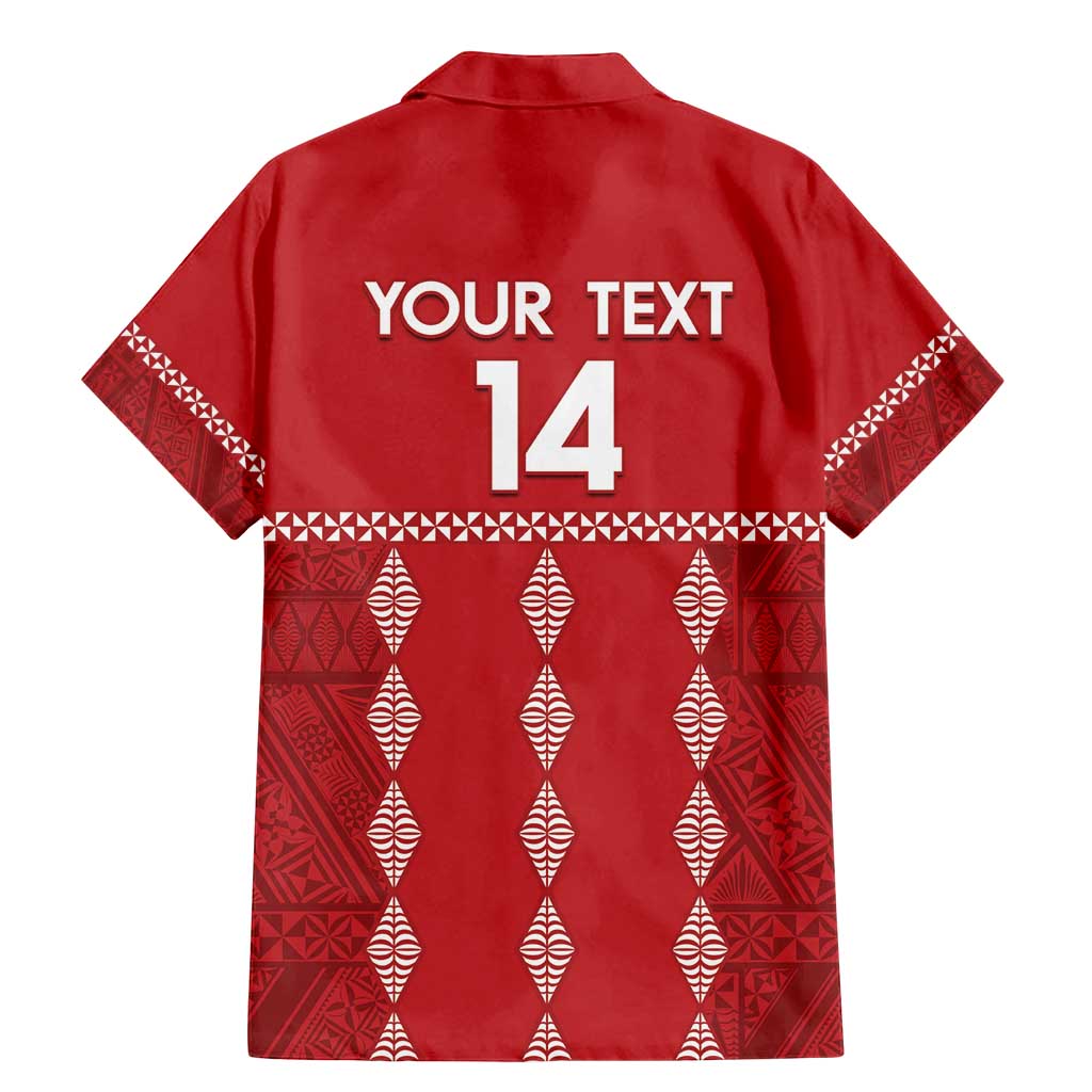 Custom Tonga Rugby 2024 Family Matching Mermaid Dress and Hawaiian Shirt Go Champions Ikale Tahi Ngatu Pattern