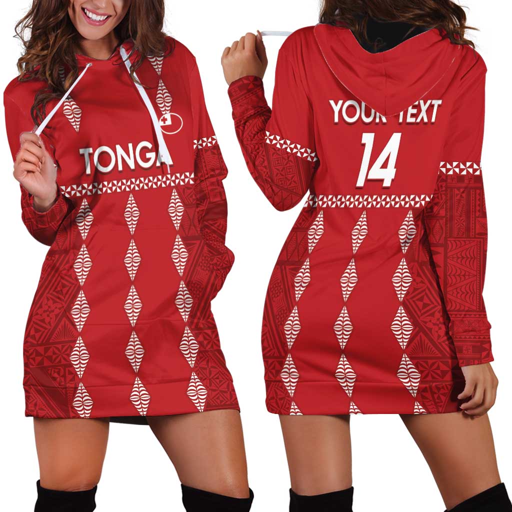 Custom Tonga Rugby 2024 Hoodie Dress Go Champions Ikale Tahi Ngatu Pattern
