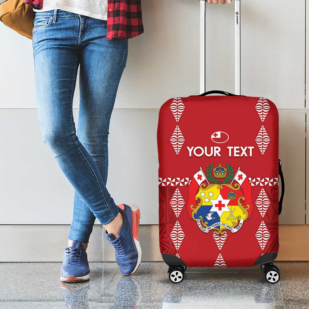 Custom Tonga Rugby 2024 Luggage Cover Go Champions Ikale Tahi Ngatu Pattern LT14 - Polynesian Pride